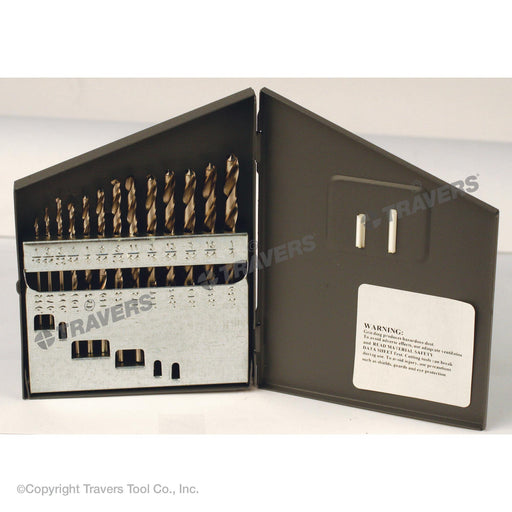 RUSHMORE USA 100002 1/16" to 1/4" by 64ths 118° Bright High Speed Steel Jobbers Length Drill Set