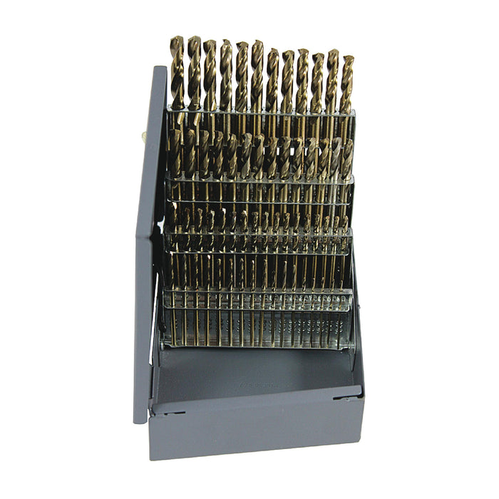 RUSHMORE USA RM60CO #1 to #60 Size, 135°, Cobalt Screw Machine Length Stub Drills Set