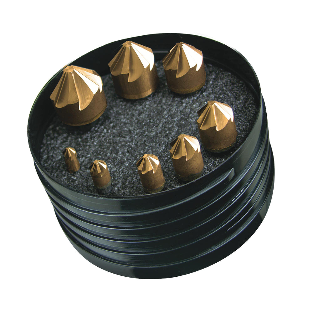 RUSHMORE USA 105679 8 Pc. 3/16" to 1-1/4" 90° M42 8% Cobalt Countersink Set