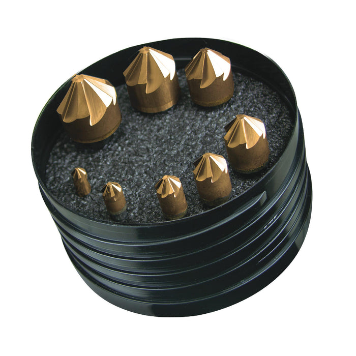 RUSHMORE USA 105679 8 Pc. 3/16" to 1-1/4" 90° M42 8% Cobalt Countersink Set