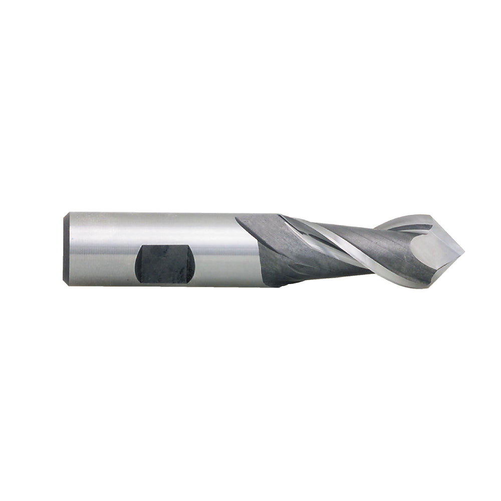 RUSHMORE USA 100538 1/2" Size, 1-1/4" LOC, 2 Flute, 90° Point Angle, High Speed Steel Drill Mill