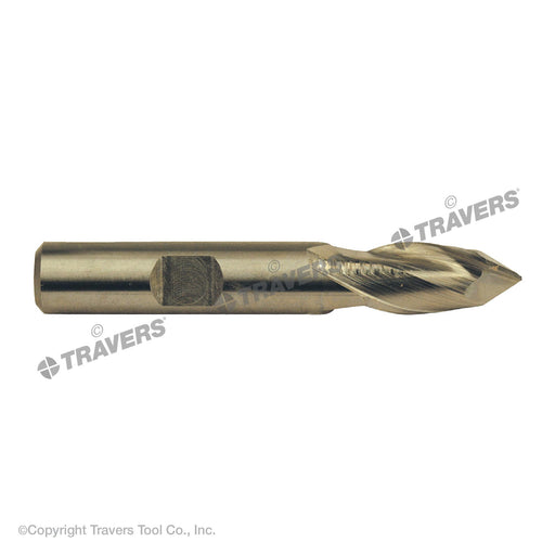 RUSHMORE USA 100544 1/2" Size, 1-1/4" LOC, 2 Flute, 90° Point Angle, Cobalt Steel Drill Mill