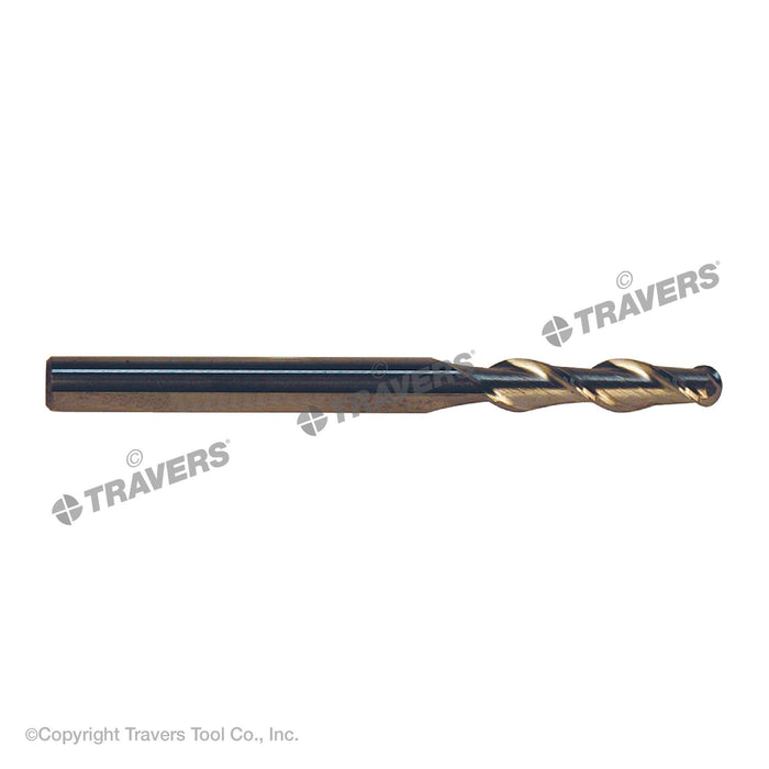 RUSHMORE USA 100211 1/8" Size, 1/2" LOC, 2 Flute, Solid Carbide Ball End Mill