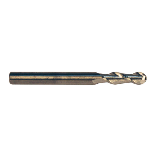 RUSHMORE USA 100214 1/4" Size, 3/4" LOC, 2 Flute, Solid Carbide Ball End Mill