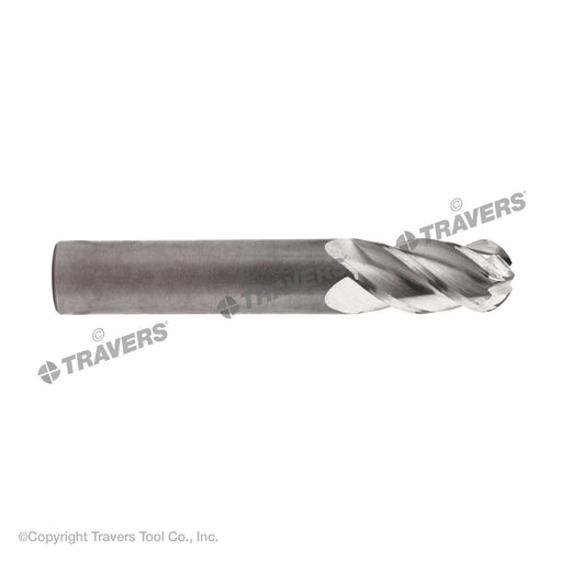 RUSHMORE USA 100227 1/2" Size, 1" LOC, 4 Flute, Solid Carbide Ball End Mill