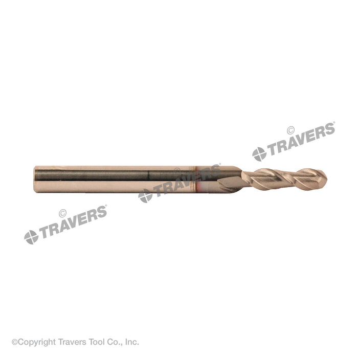 RUSHMORE USA 100293 1/32" Size, 3/32" LOC, 2 Flute, Solid Carbide Ball End Mill