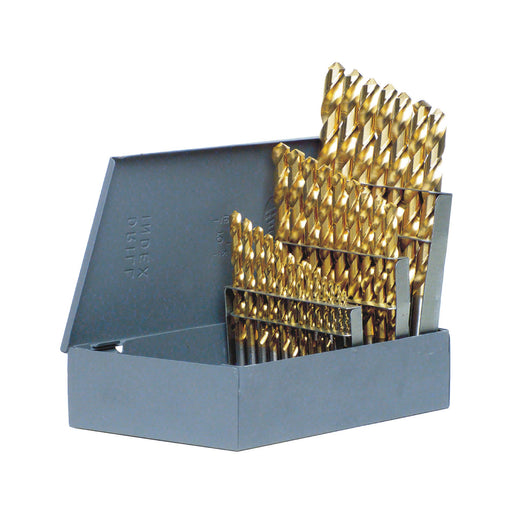 RUSHMORE USA A3789-TiCN 1/16" to 1/2" by 64ths, #1 to #60, A to Z 118° TiCN High Speed Steel Jobbers Length Drill Set