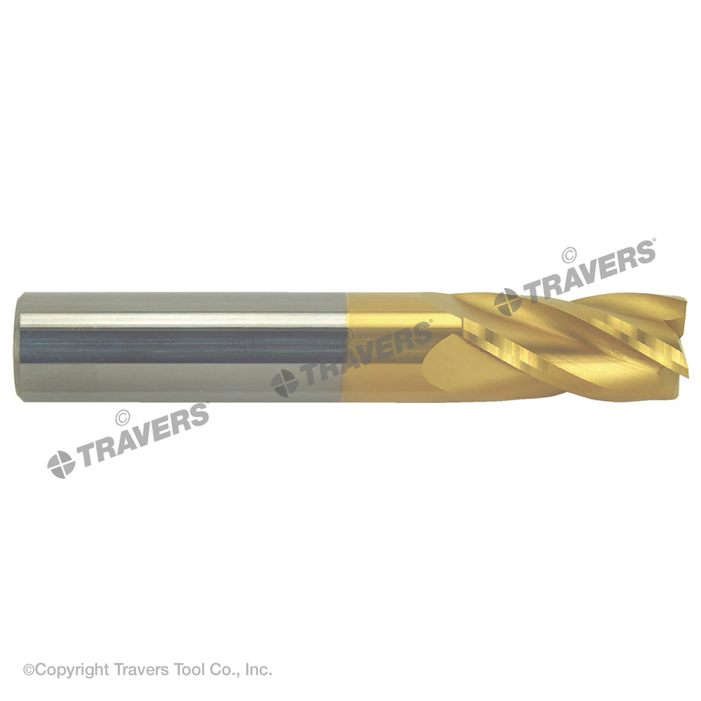 RUSHMORE USA 100454 3/4" Size, 1-1/2" LOC, 4 Flute, TiN Solid Carbide Finishing End Mill