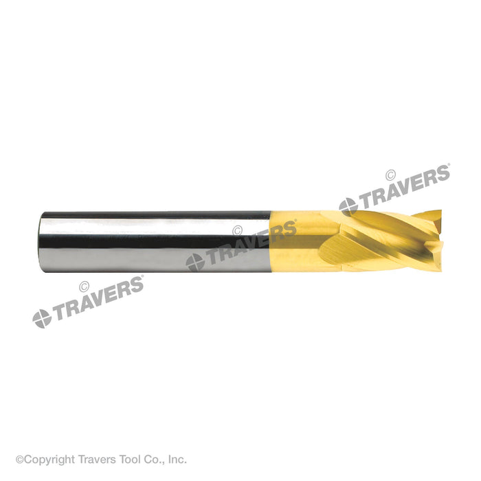 RUSHMORE USA 100501 5/8" Size, 3/4" LOC, 4 Flute, TiN Solid Carbide Finishing End Mill