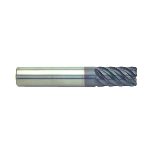 RUSHMORE USA 100505 1/4" Size, 3/4" LOC, 6 Flute, nACRo Solid Carbide Finishing End Mill