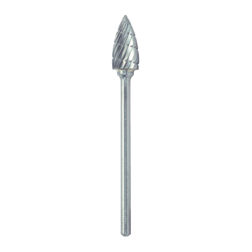 RUSHMORE USA 102627 1/4" .0925" Shank Diam., Swiss Cut Tree-Pointed End Rotary Bur