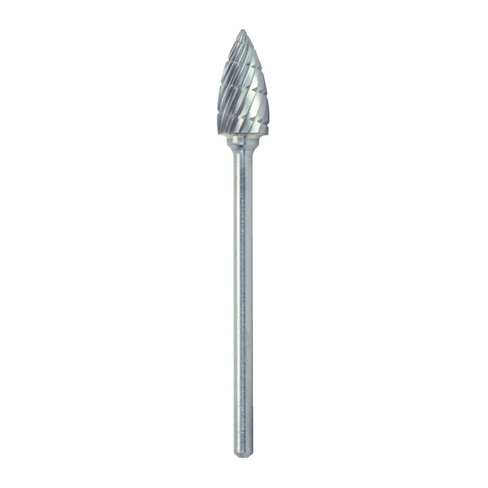 RUSHMORE USA 102627 1/4" .0925" Shank Diam., Swiss Cut Tree-Pointed End Rotary Bur