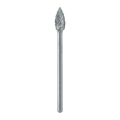 RUSHMORE USA 102634 3/16" .0925" Shank Diam., Swiss Cut Tree-Pointed End Rotary Bur