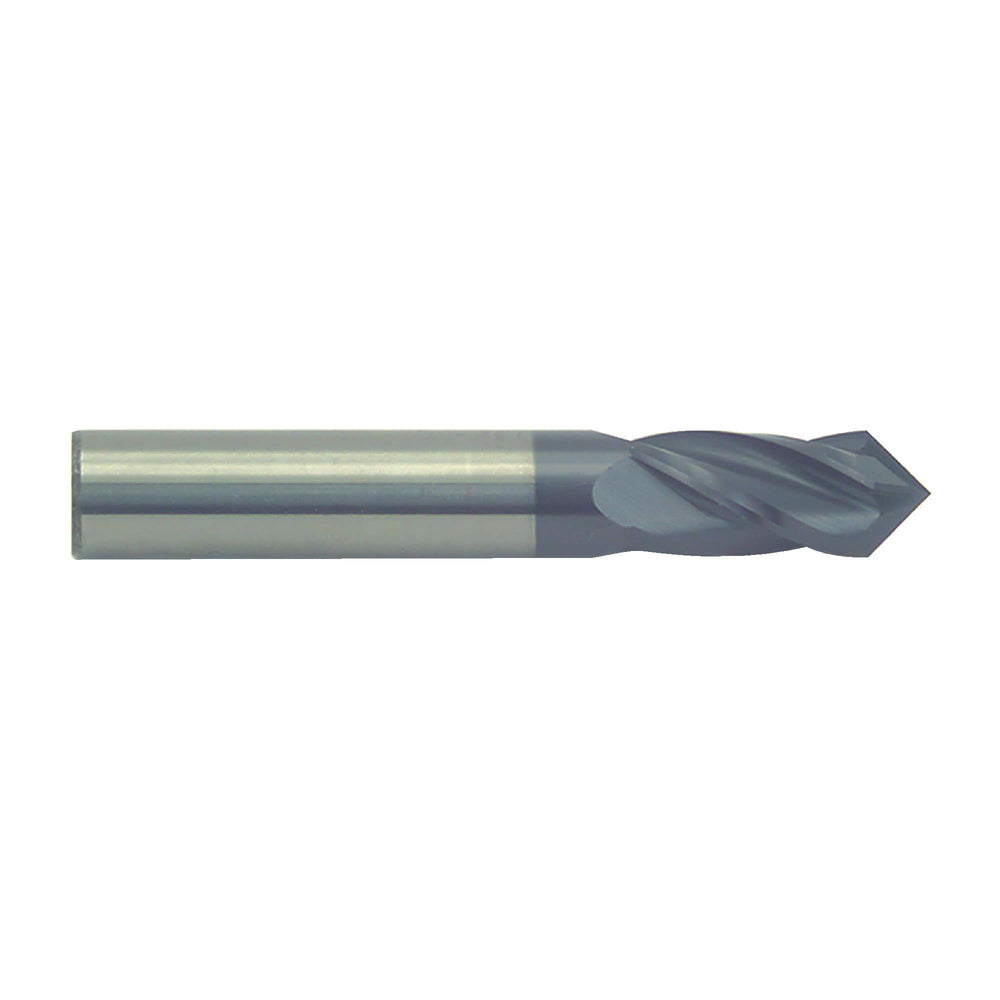 RUSHMORE USA 102670 1/2" Size, 1" LOC, 4 Flute, 90° Point Angle, Solid Carbide Drill Mill