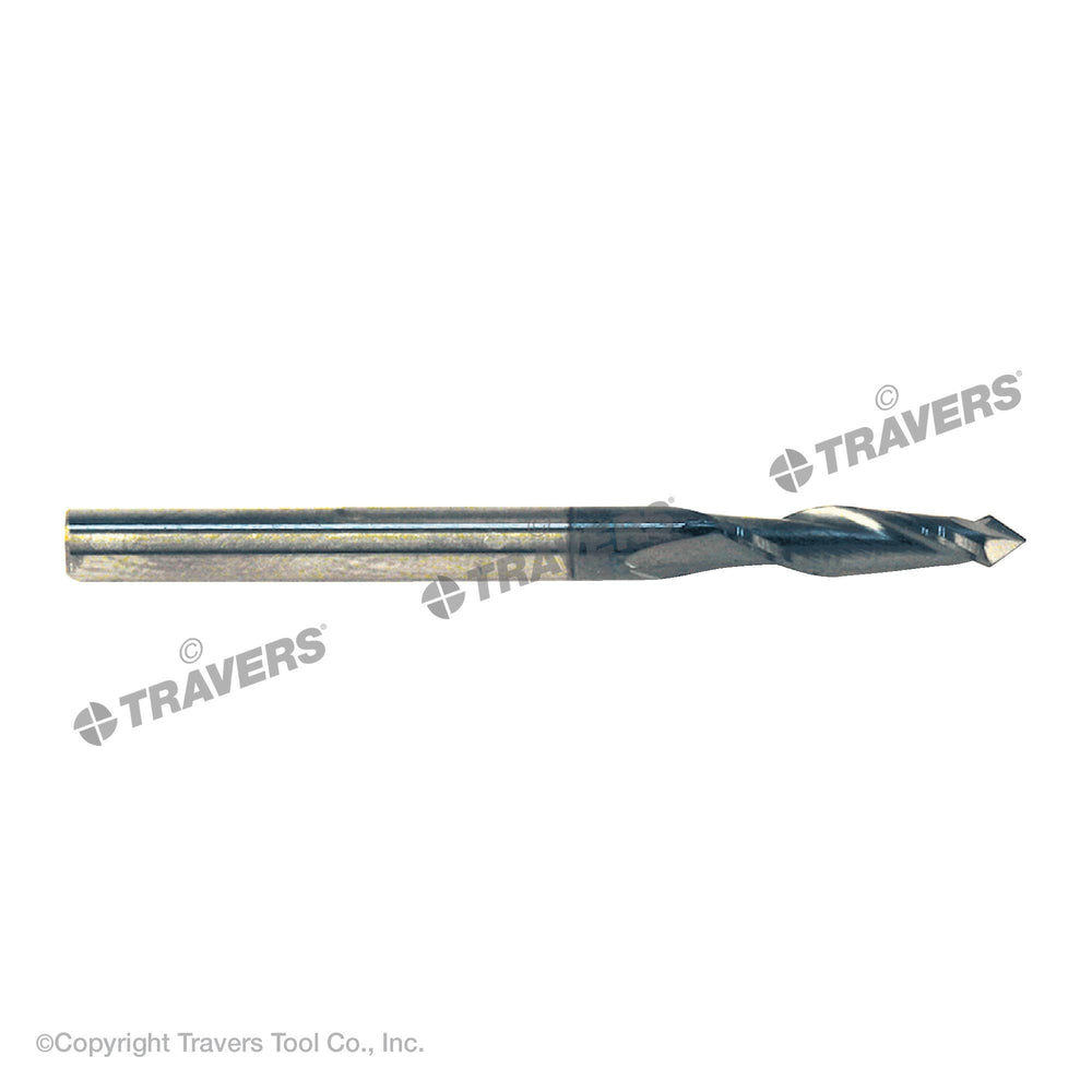 RUSHMORE USA 102685 10.00mm Size, 22.00mm LOC, 2 Flute, 90° Point Angle, Solid Carbide Drill Mill