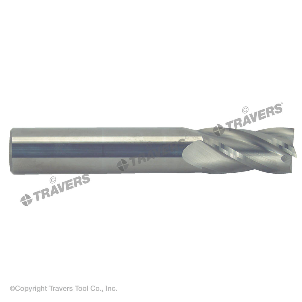 RUSHMORE USA 102717 1/2" Size, 1" LOC, 4 Flute, Bright Solid Carbide Finishing End Mill