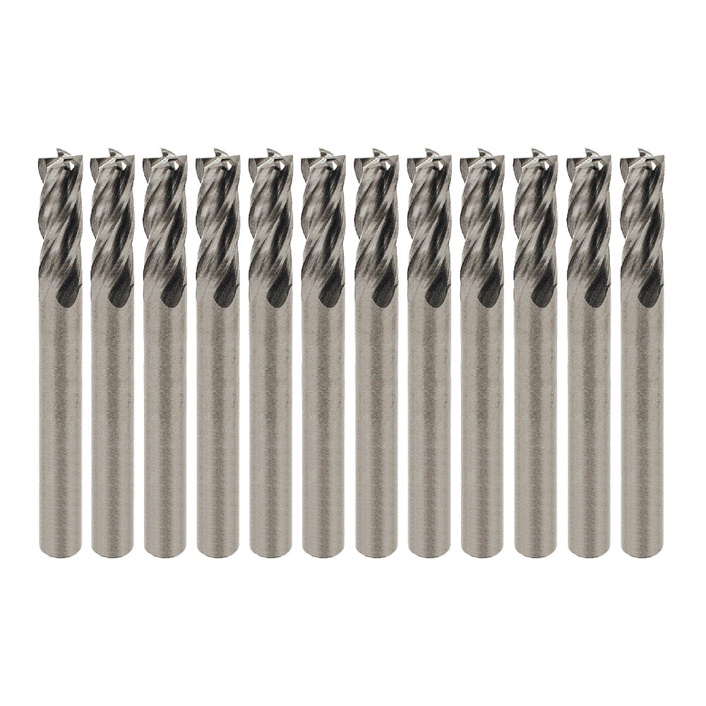 RUSHMORE USA 1/4" Size, 3/4" LOC, 4 Flute, Bright Solid Carbide Finishing End Mill