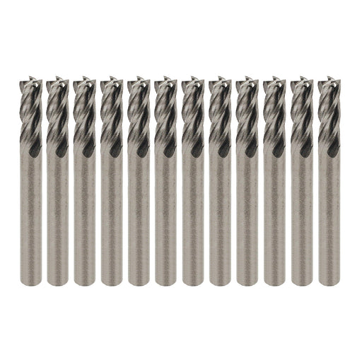 RUSHMORE USA 1/4" Size, 3/4" LOC, 4 Flute, Bright Solid Carbide Finishing End Mill