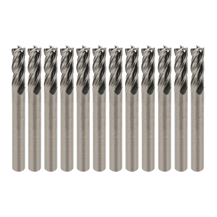 RUSHMORE USA 1/4" Size, 3/4" LOC, 4 Flute, Bright Solid Carbide Finishing End Mill