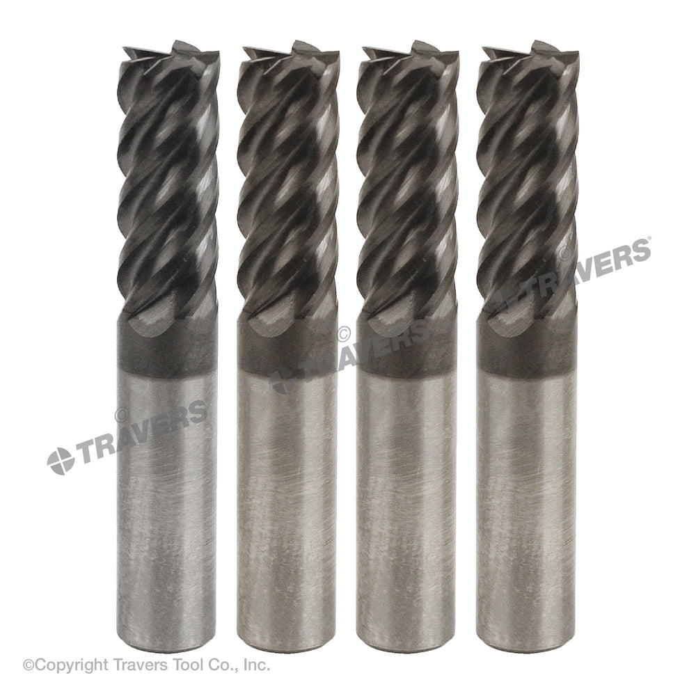 RUSHMORE USA 102730 1/2" Size, 1-1/4" LOC, 5 Flute, AlTiN Solid Carbide Finishing End Mill