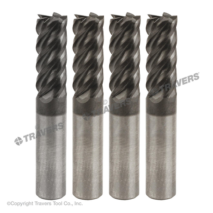 RUSHMORE USA 102730 1/2" Size, 1-1/4" LOC, 5 Flute, AlTiN Solid Carbide Finishing End Mill