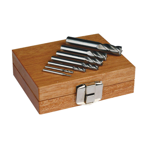 RUSHMORE USA 102908 1/16" to 1/2" Size, 4 Flute, Square End Solid Carbide End Mill Set