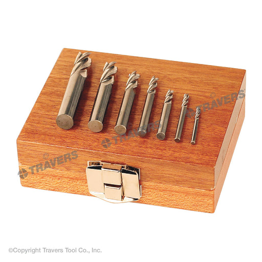 RUSHMORE USA 102909 3.00mm to 12.00mm Size, 4 Flute, Square End Solid Carbide End Mill Set