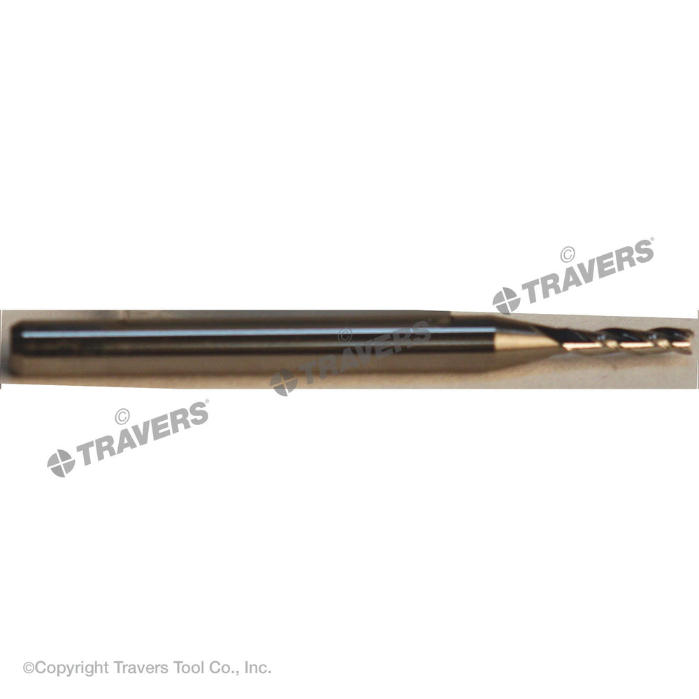 RUSHMORE USA 103190 1/16" Size, 3/16" LOC, 3 Flute, Bright Solid Carbide Finishing End Mill