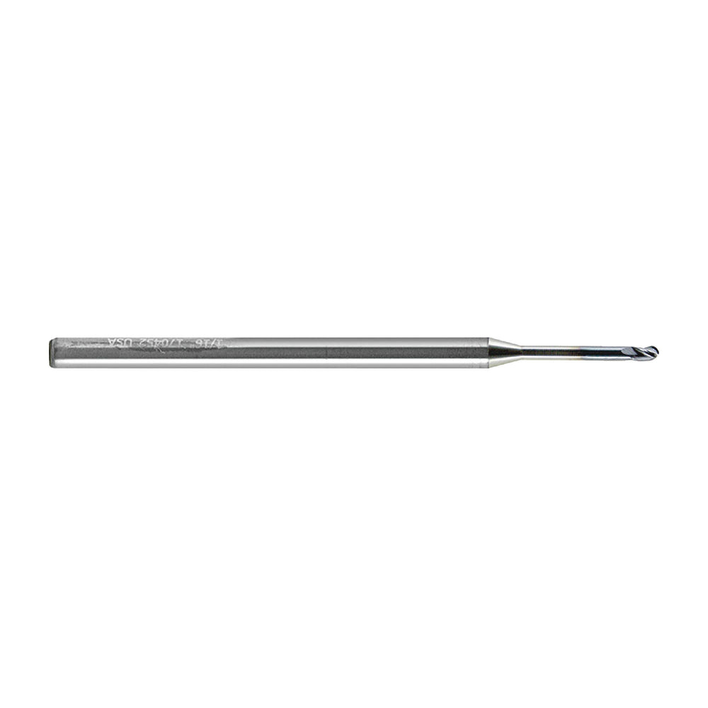 RUSHMORE USA 103438 .025" Size, .037" (1.5x) LOC, 3 Flute, Solid Carbide Ball/Miniature Combination End Mill