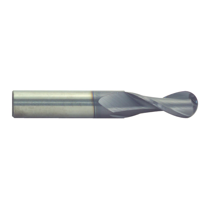 RUSHMORE USA 103553 7/16" Size, 7/8" LOC, 2 Flute, Solid Carbide Ball End Mill