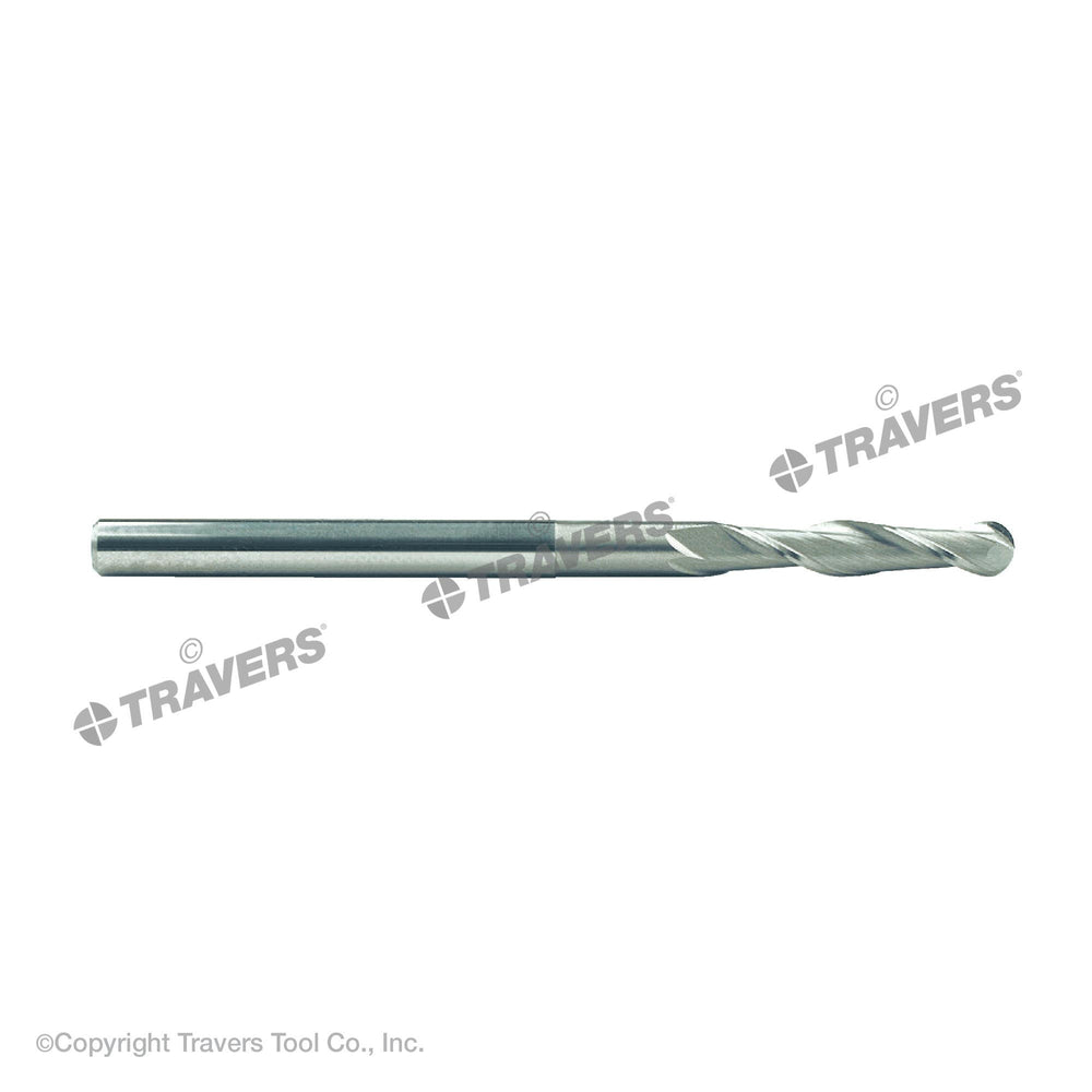 RUSHMORE USA 103598 3/16" Size, 1" LOC, 2 Flute, Solid Carbide Ball End Mill