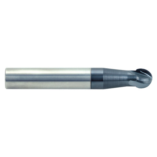 RUSHMORE USA 103631 1/8" Size, 3/32" LOC, 4 Flute, Solid Carbide Ball End Mill