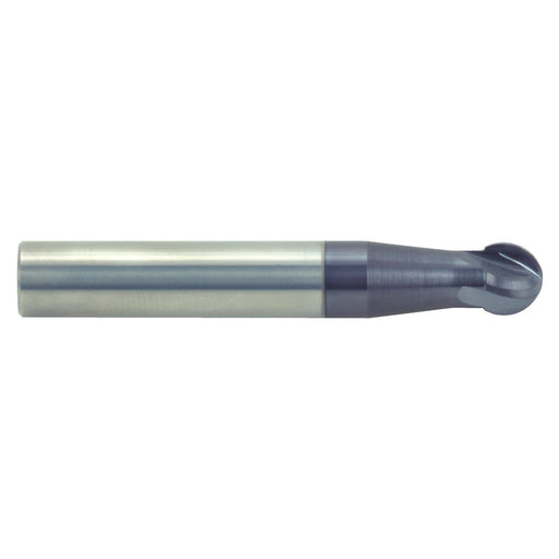 RUSHMORE USA 103634 3/8" Size, 9/32" LOC, 4 Flute, Solid Carbide Ball End Mill
