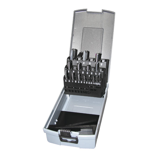 RUSHMORE USA 105712 1/16" to 1/2" by 32nds, 140° Solid Carbide Straight Flute Spade Drill Set