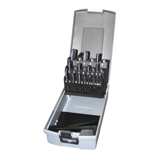RUSHMORE USA 105713 1/16" to 1/2" by 32nds, 140° Solid Carbide Straight Flute Spade Drill Set