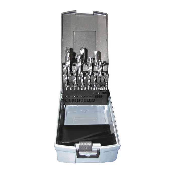 RUSHMORE USA 105714 1/16" to 1/2" by 32nds 118° Bright Solid Carbide Jobbers Length Drill Set