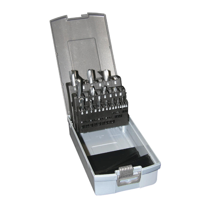 RUSHMORE USA 105716 1/16" to 1/2" by 32nds Size, 135°, Solid Carbide Screw Machine Length Stub Drills Set