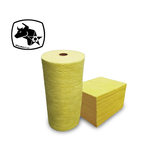 Yellow Hazmat Absorbent Pads, Rolls and Socks