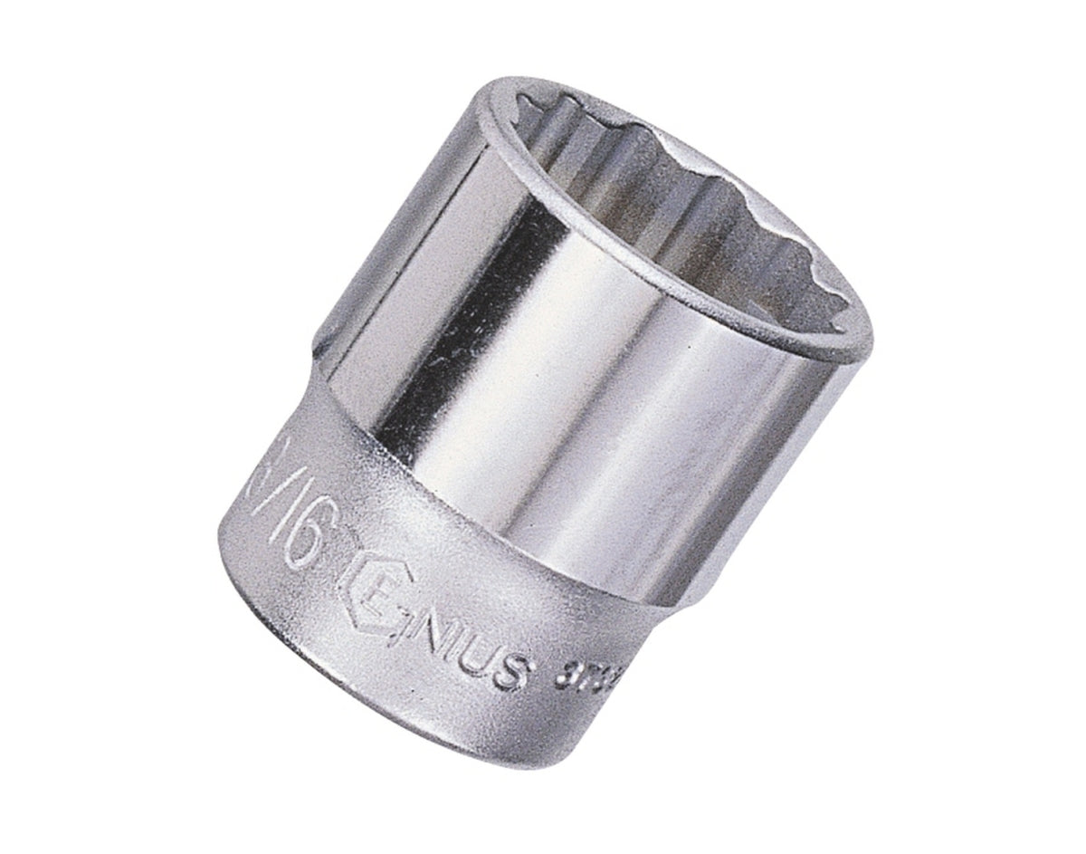 Genius Tools 3/8" Dr. SAE Hand Sockets (12-Point)