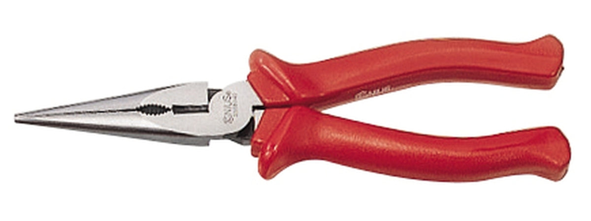 Genius Tools Chain Nose Pliers with Cutter w/plastic handle, 200mmL