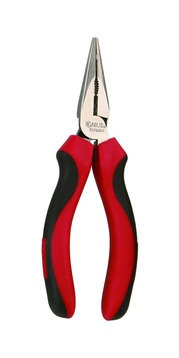Genius Tools Chain Nose Pliers with Cutter w/soft handle, 200mmL