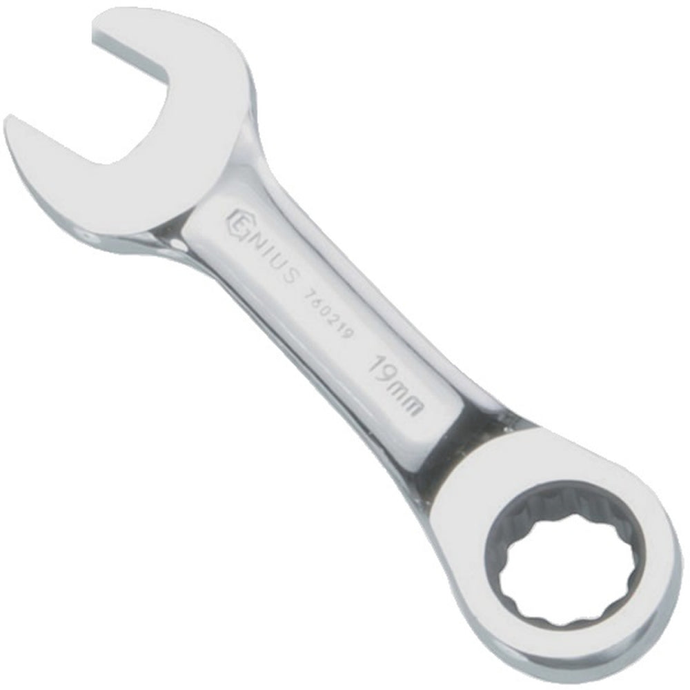 Genius Tools 7/16" Stubby Combination Ratcheting Wrench