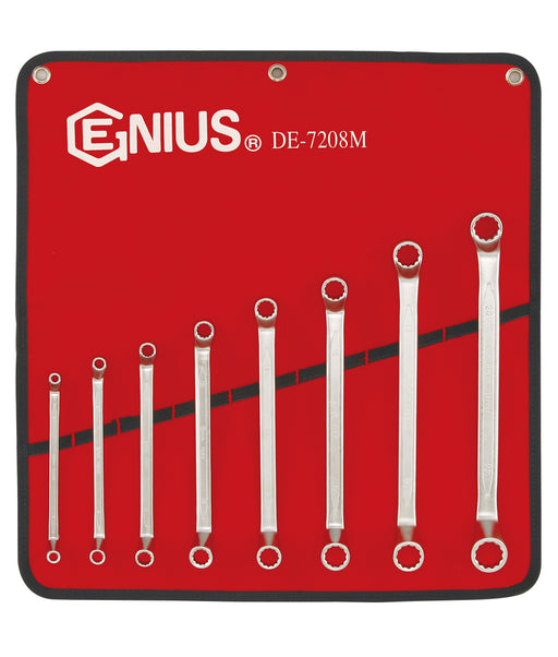 Genius Tools 8pc Metric Double Ended Offset Ring Wrench Set (Matt Finish)