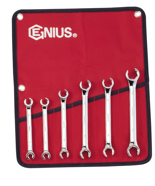 Genius Tools 6pc Metric Flare Nut Wrench Set