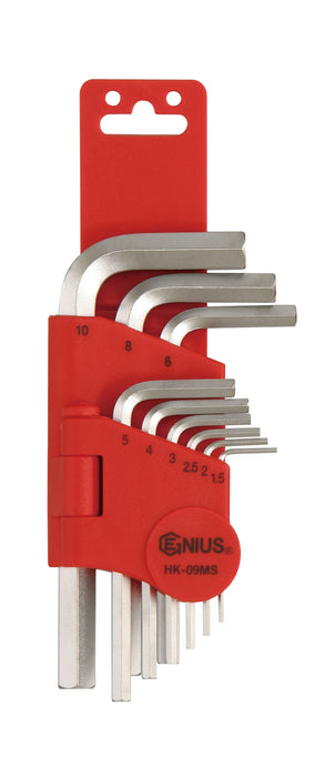 Genius Tools 9pc Metric Hex Wrench Set (S2 Material)