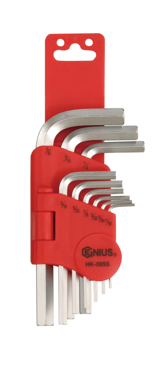 Genius Tools 9pc SAE Hex Wrench Set (S2 Material)