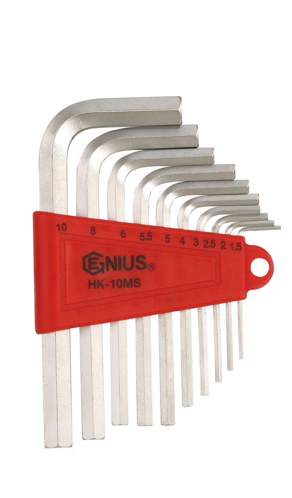 Genius Tools 10pc Metric Hex Wrench Set (S2 Material)