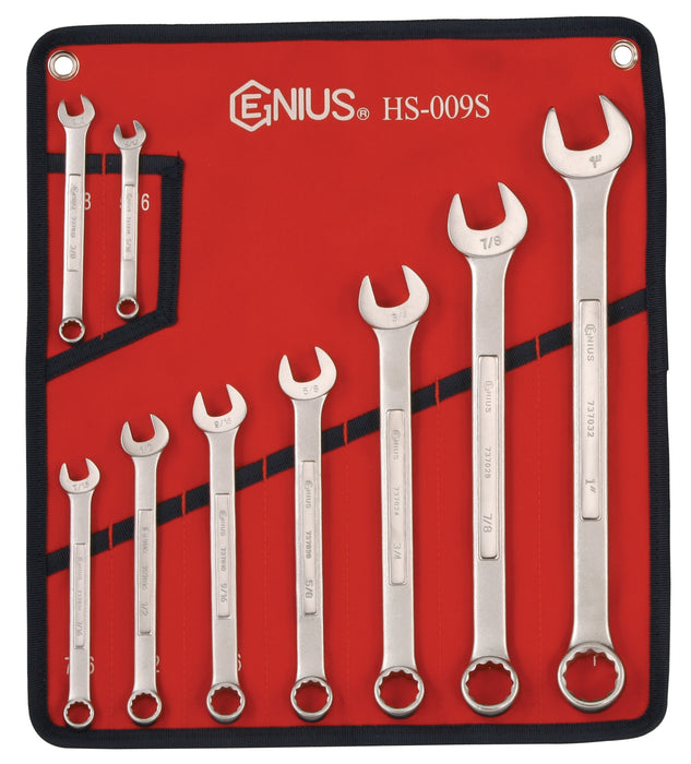 Genius Tools 9pc SAE Combination Wrench (Matt Finish)