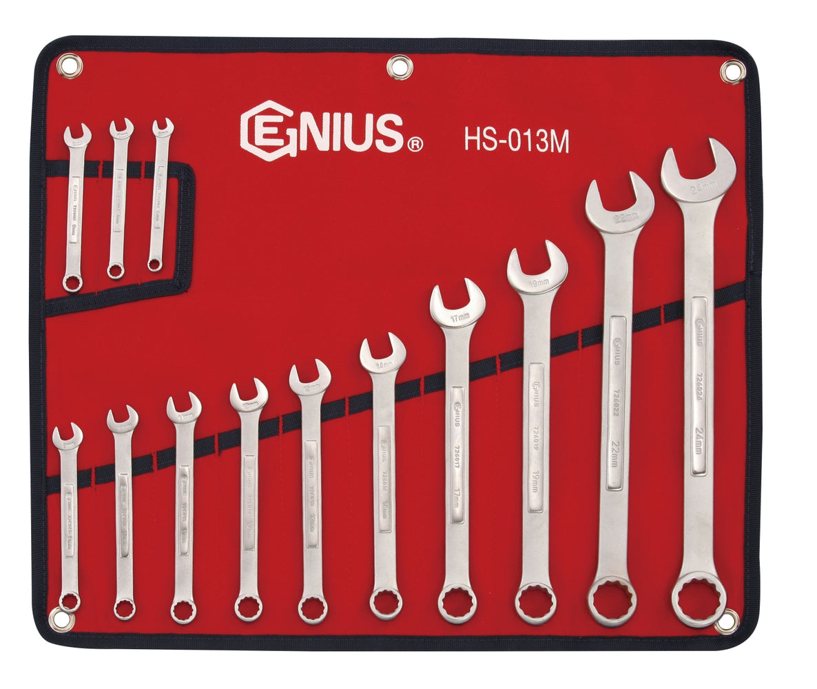 Genius Tools 16pc Metric Combination Wrench (Matt Finish)