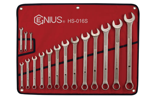 Genius Tools 16pc SAE Combination Wrench (Matt Finish)